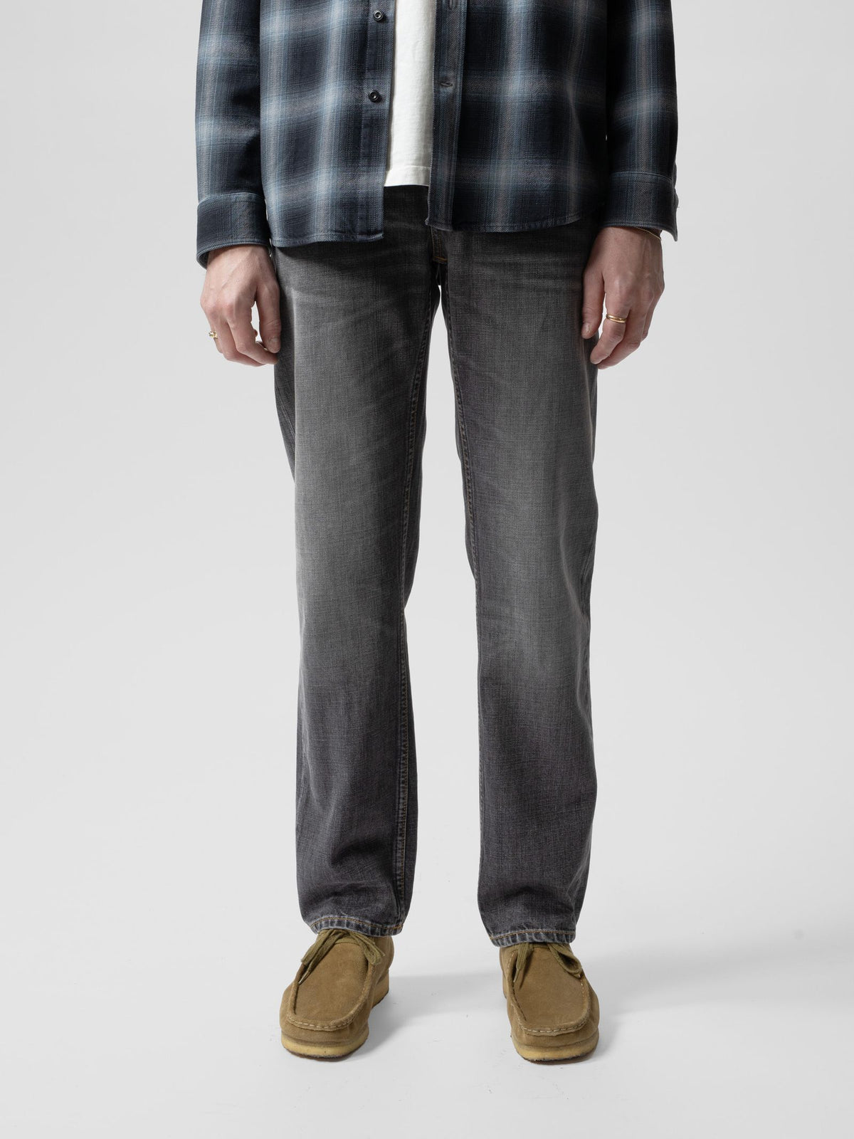 Nudie Rad Rufus Grey Crosshatch