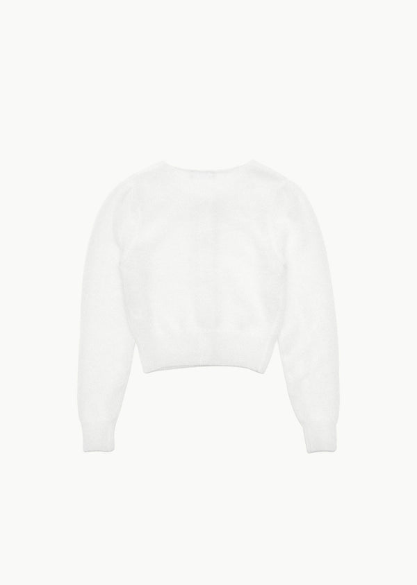 HAIRY NEW GRANDMA CARDIGAN - WHITE I AMOMENTO - Momentum Clothing