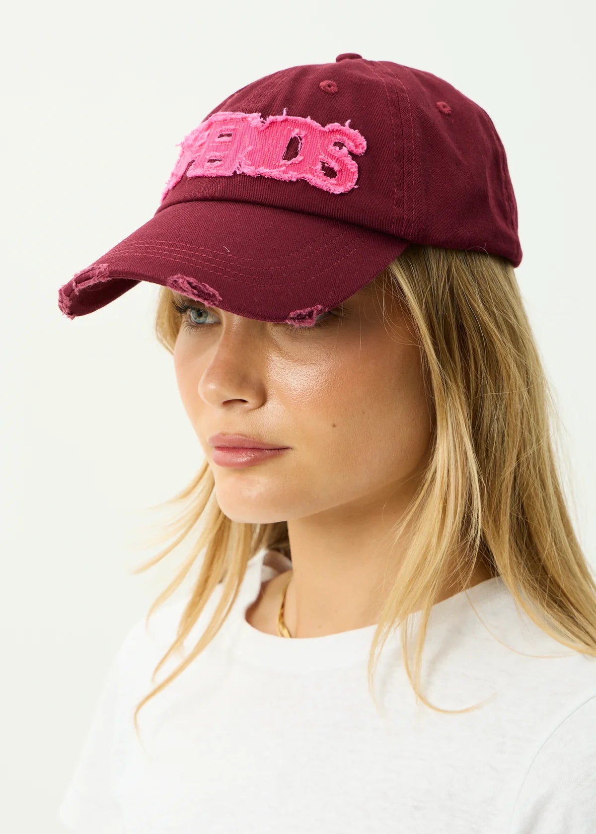 Afends Wonders Panelled Cap Burgundy