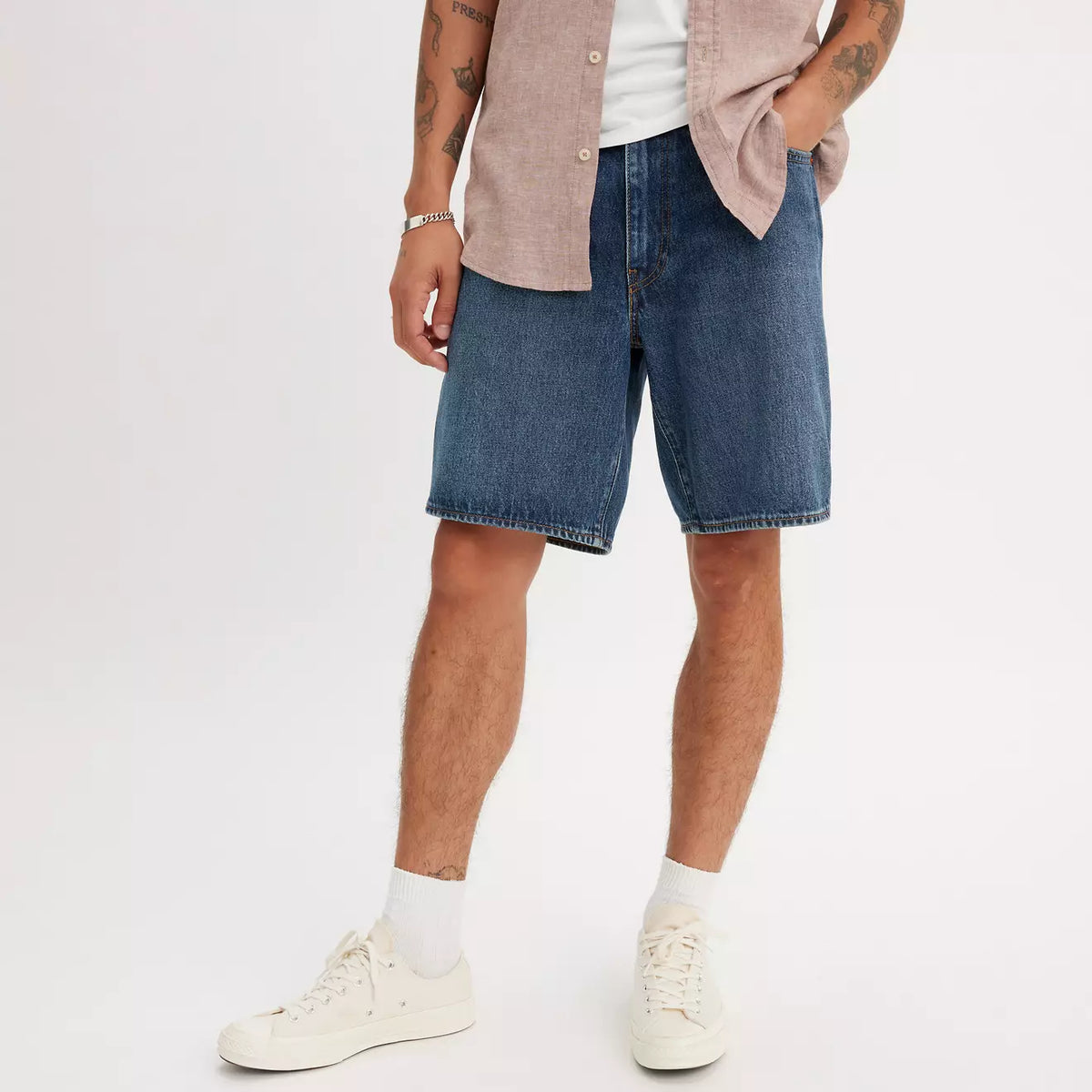 Levi's 468 Loose Shorts Picnic & Friends Dark Wash