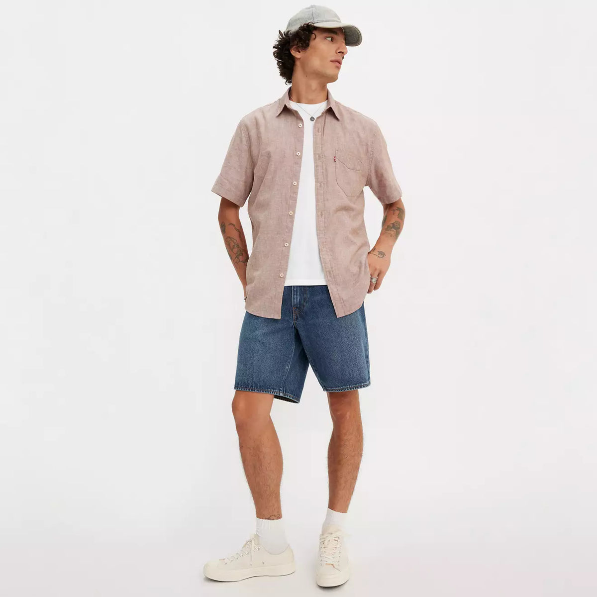 Levi's 468 Loose Shorts Picnic & Friends Dark Wash