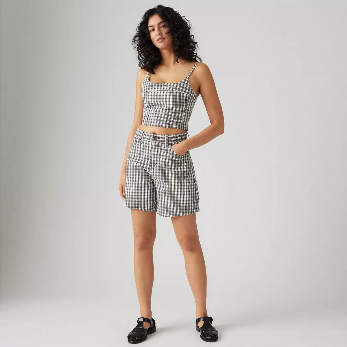 Levi's W High Baggy Short Milo Plaid