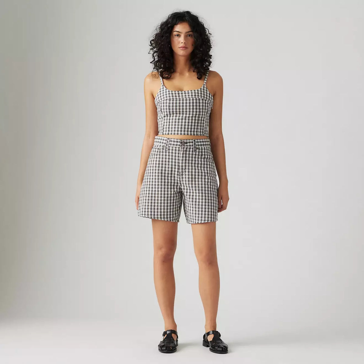 Levi's W High Baggy Short Milo Plaid