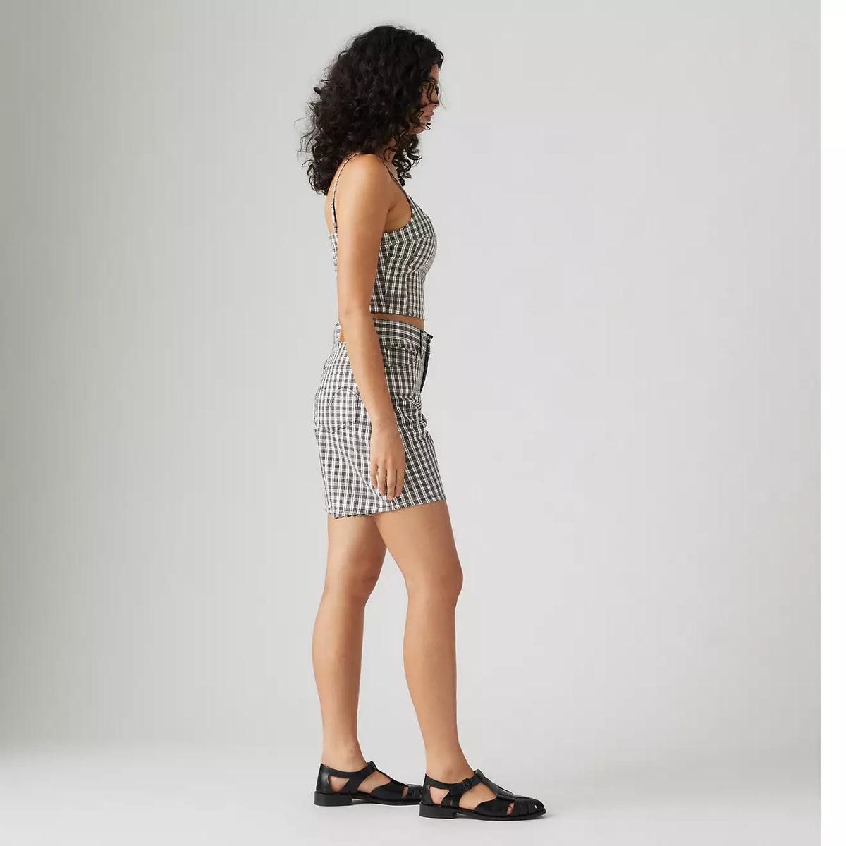 Levi's W High Baggy Short Milo Plaid