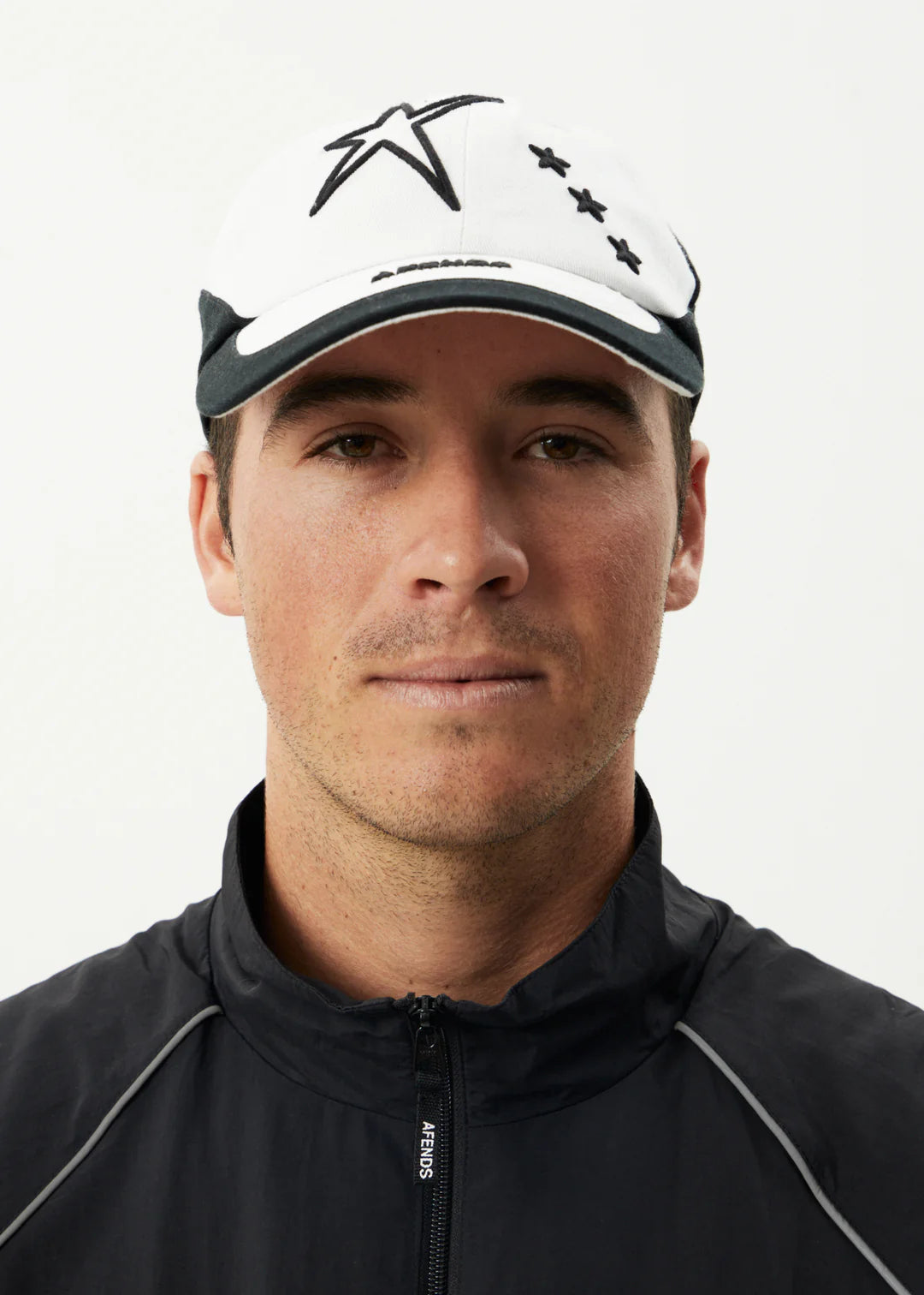 Afends Games Panelled Cap White/Black