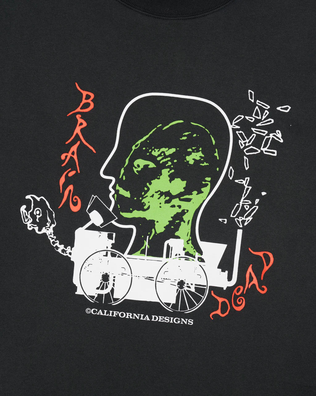 トップス BRAIN DEAD ALIEN TRACTOR T-SHIRT S Alien Tractor T-shirt - Washed Black – Brain Dead