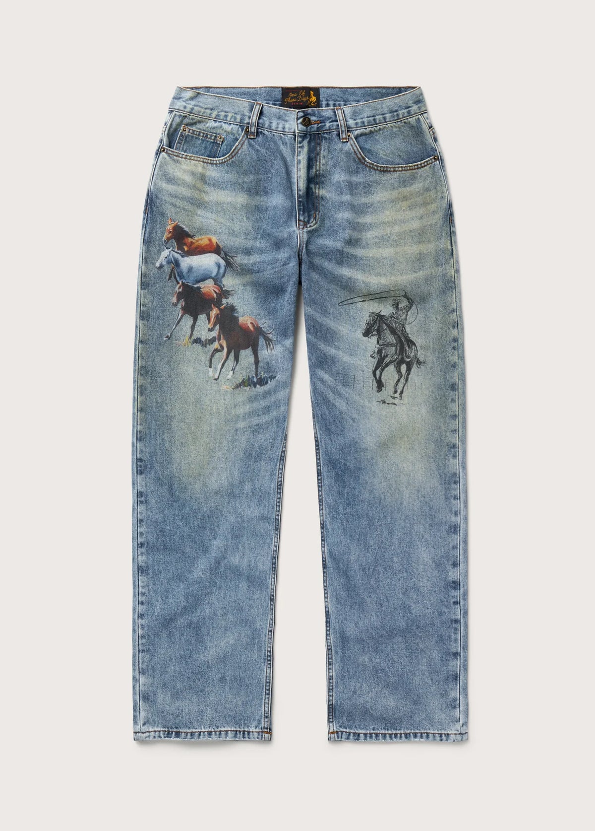 One of These Days All Over Print Straight Leg Jeans