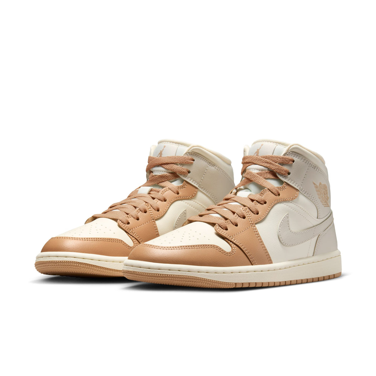W Air Jordan 1 Mid - Pale Ivory/Lt Orewood Brown/Hemp BQ6472-118