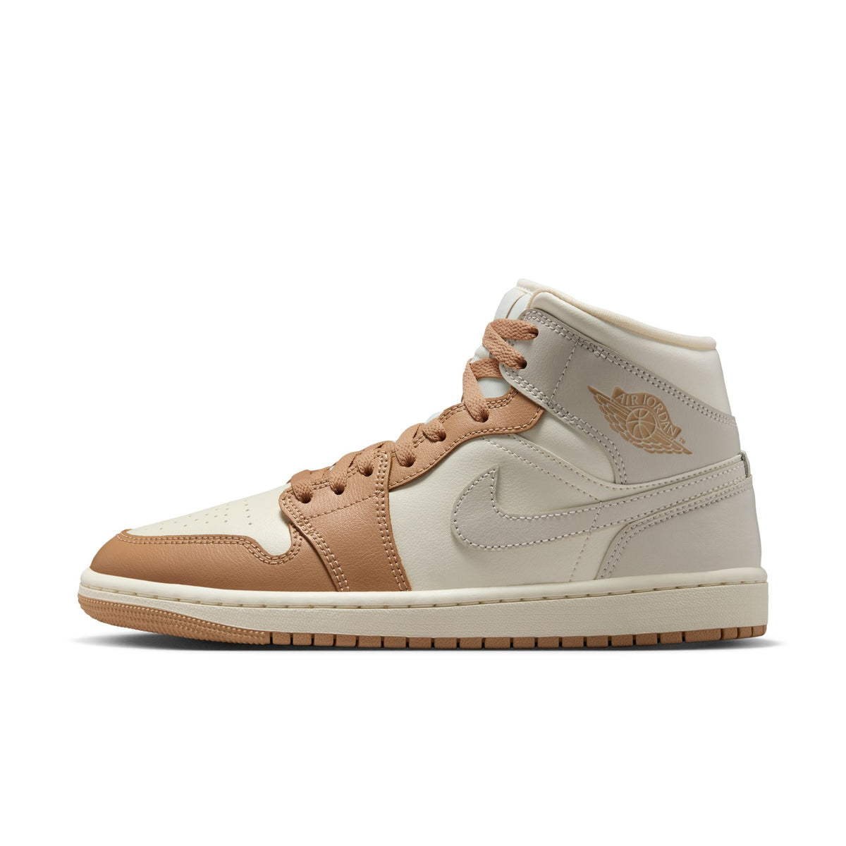W Air Jordan 1 Mid - Pale Ivory/Lt Orewood Brown/Hemp BQ6472-118
