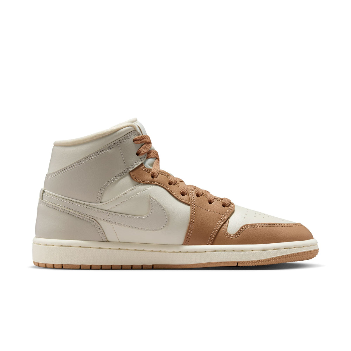 W Air Jordan 1 Mid - Pale Ivory/Lt Orewood Brown/Hemp BQ6472-118