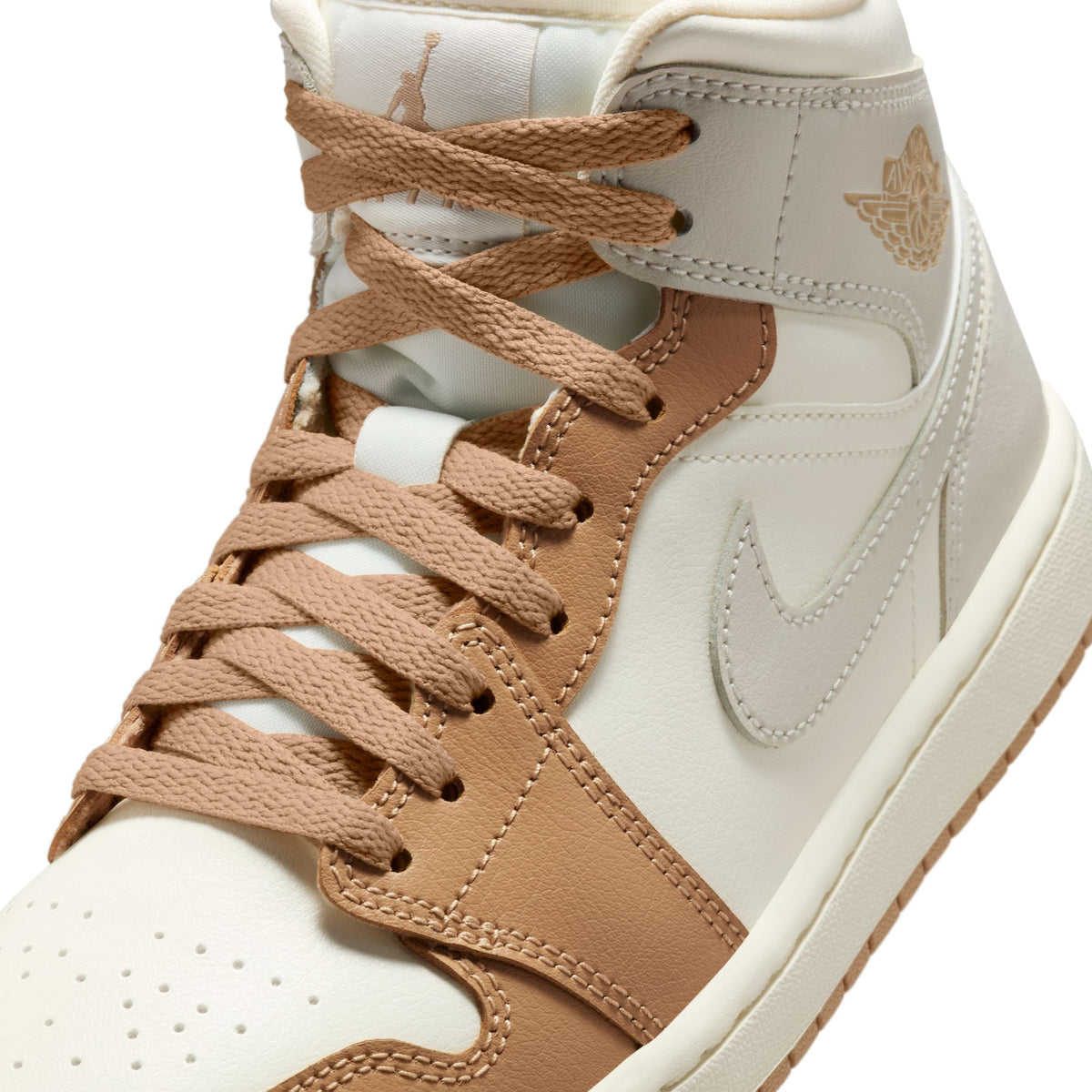 W Air Jordan 1 Mid - Pale Ivory/Lt Orewood Brown/Hemp BQ6472-118