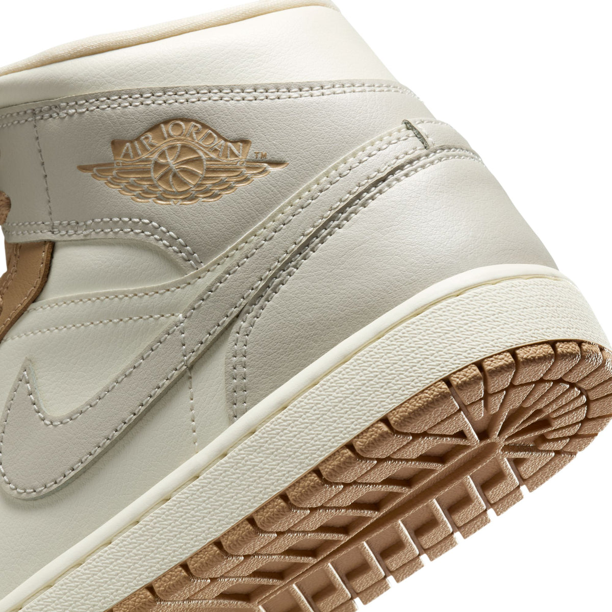 W Air Jordan 1 Mid - Pale Ivory/Lt Orewood Brown/Hemp BQ6472-118