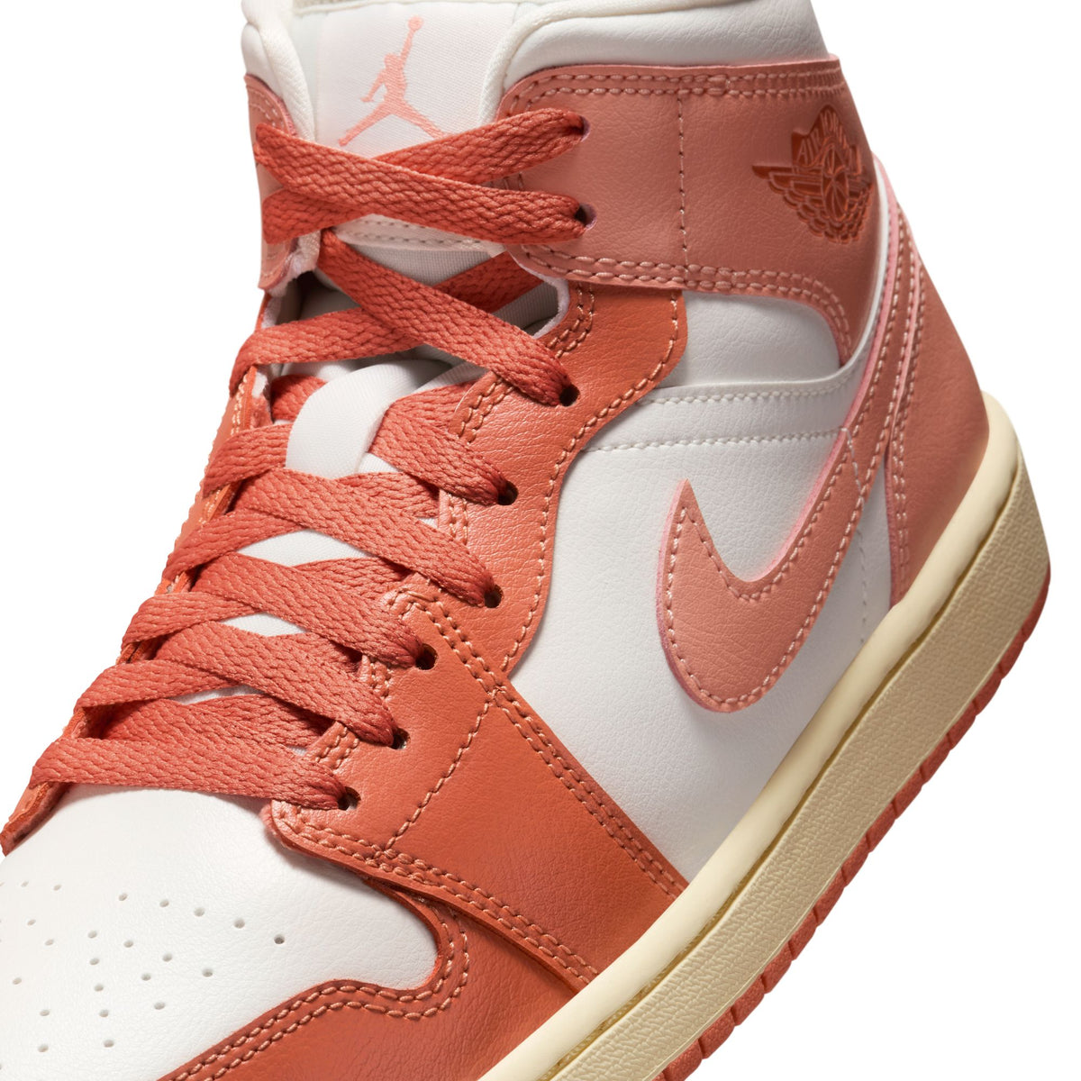 W Air Jordan 1 Mid - Sail/Lt Madder Root/Muslin BQ6472-180