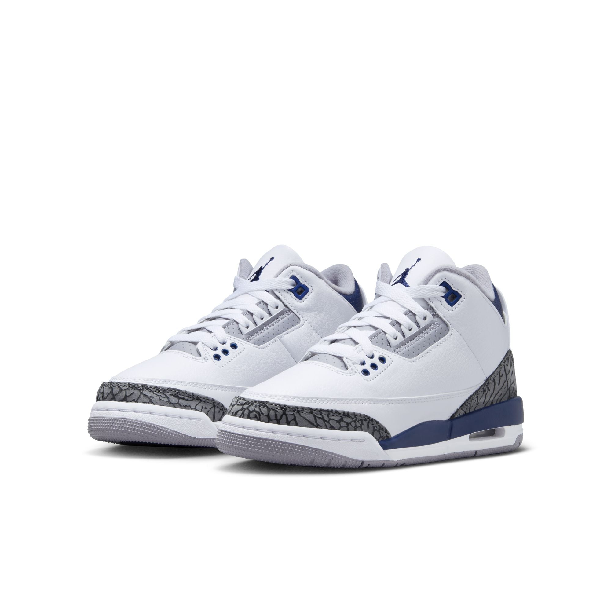 GS) AIR JORDAN 3 RETRO - WHITE/MIDNIGHT NAVY/CEMENT GREY DM0967