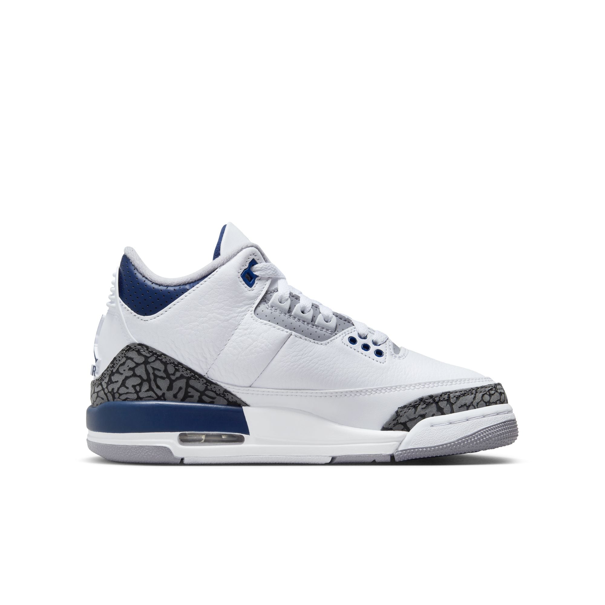 GS) AIR JORDAN 3 RETRO - WHITE/MIDNIGHT NAVY/CEMENT GREY DM0967