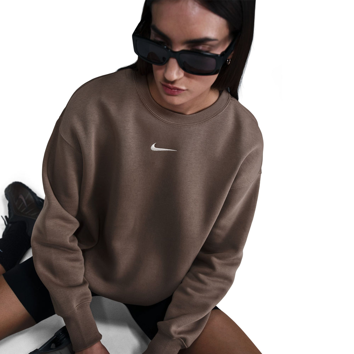 Nike W NSW Phoenix Fleece Crewneck - Mink Brown DQ5733-233
