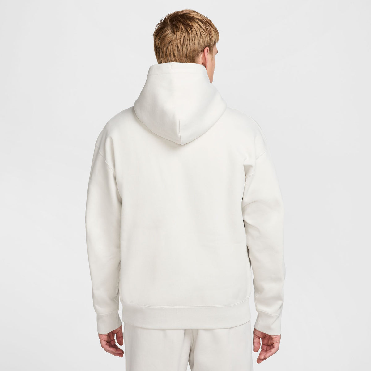 Nike Solo Swoosh Fleece Pullover Hoodie - Light Bone/White DX1355-072