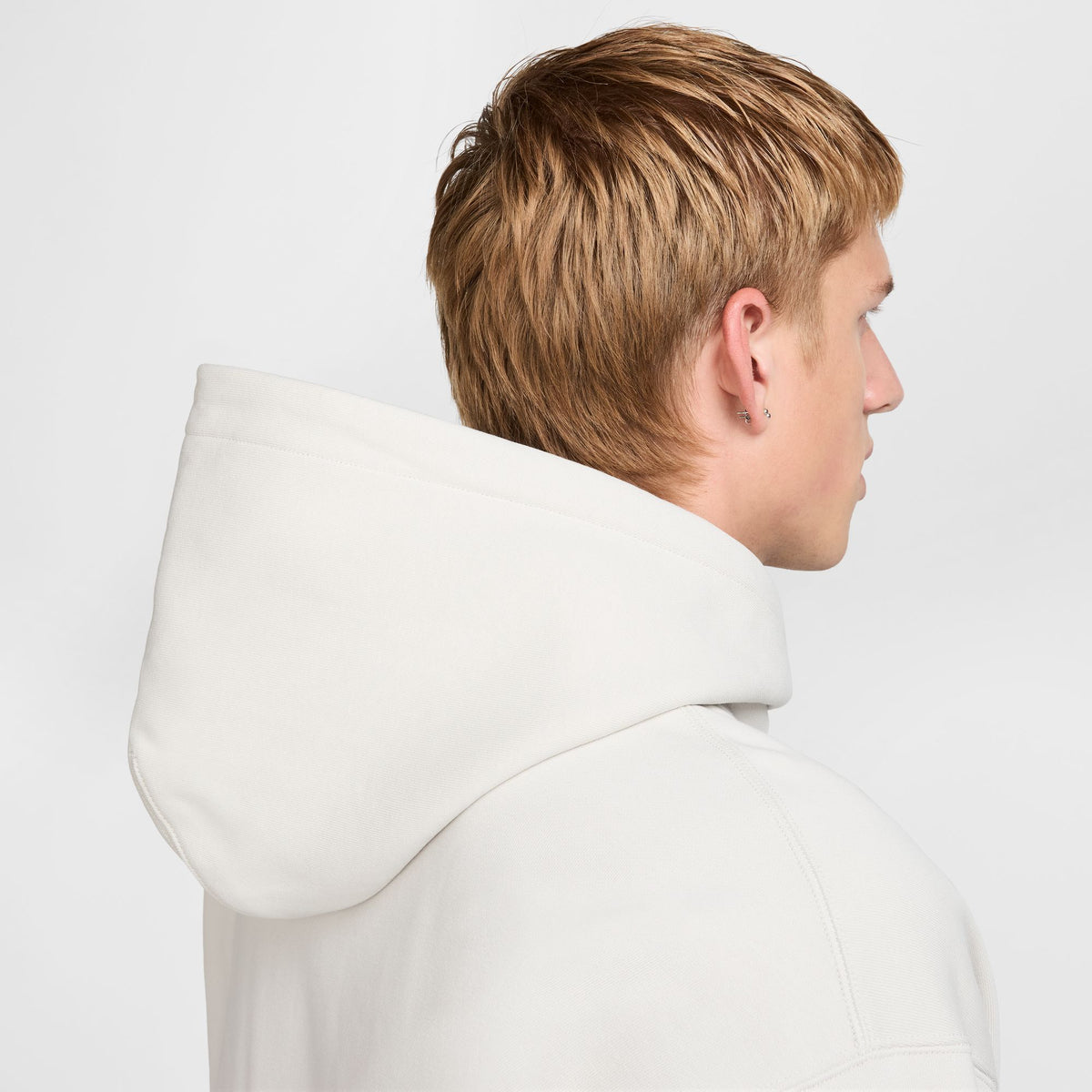 Nike Solo Swoosh Fleece Pullover Hoodie - Light Bone/White DX1355-072