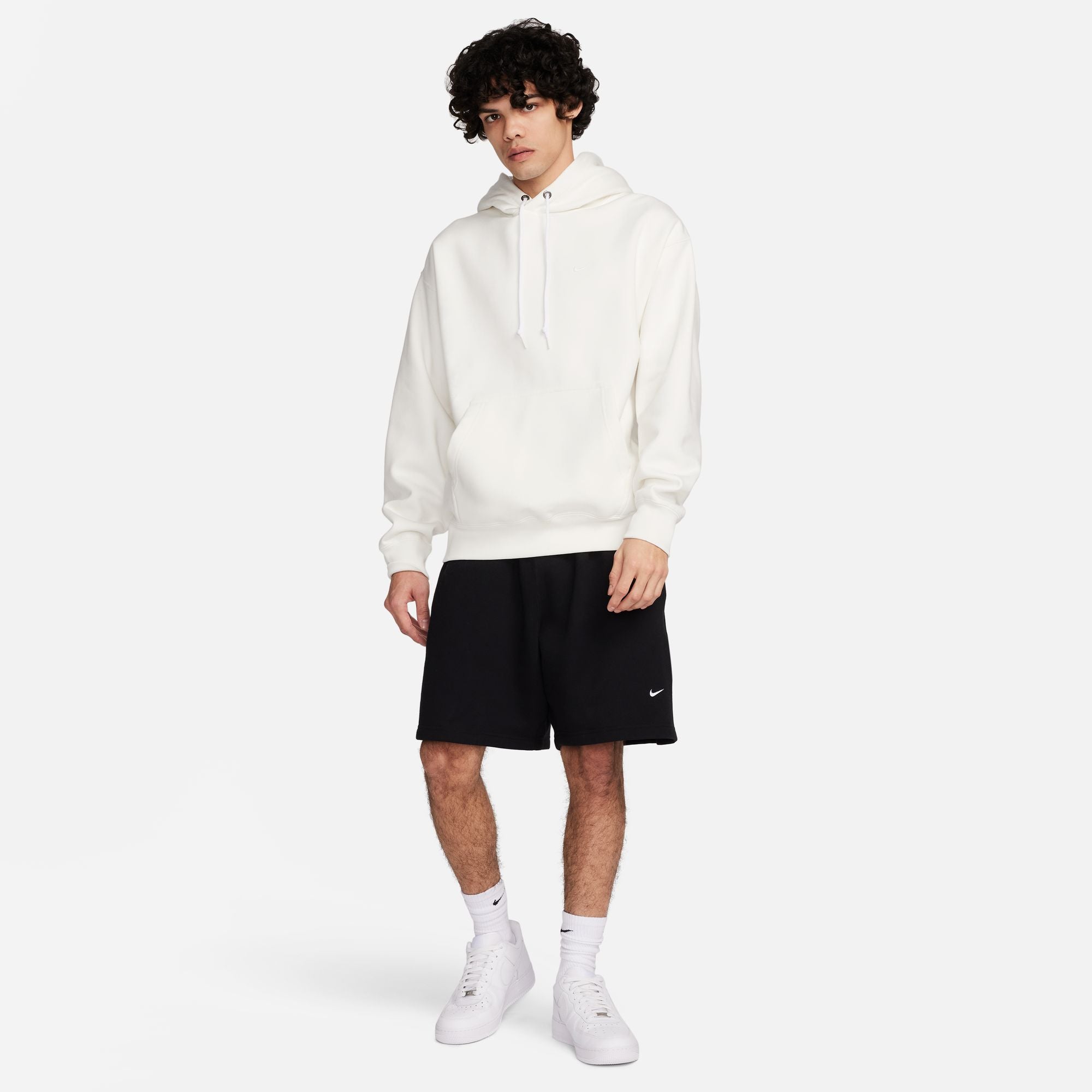 Nike Solo Swoosh Fleece Pullover Hoodie (Fir/White