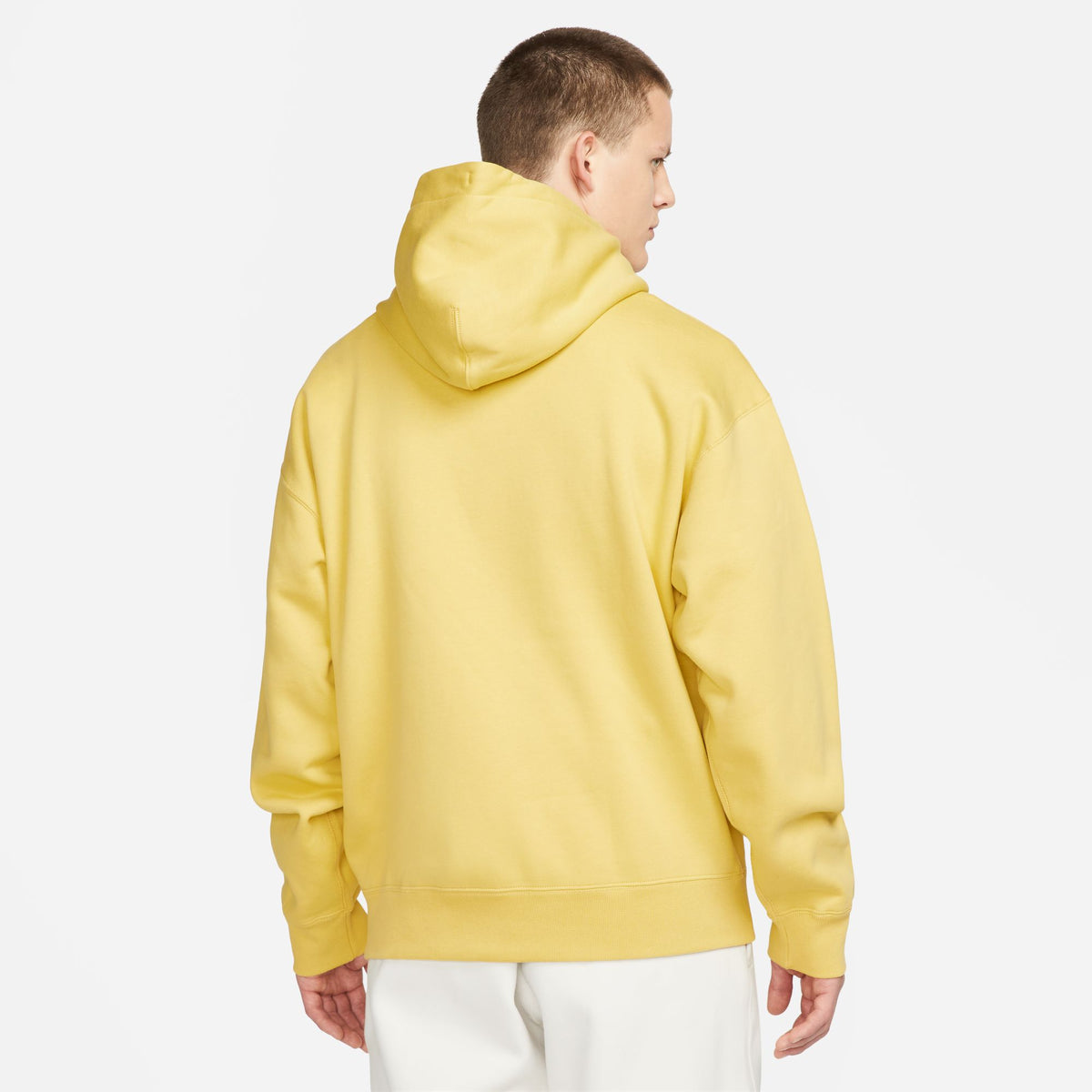 Nike Solo Swoosh Fleece Pullover Hoodie - Saturn Gold/White DX1355-700 