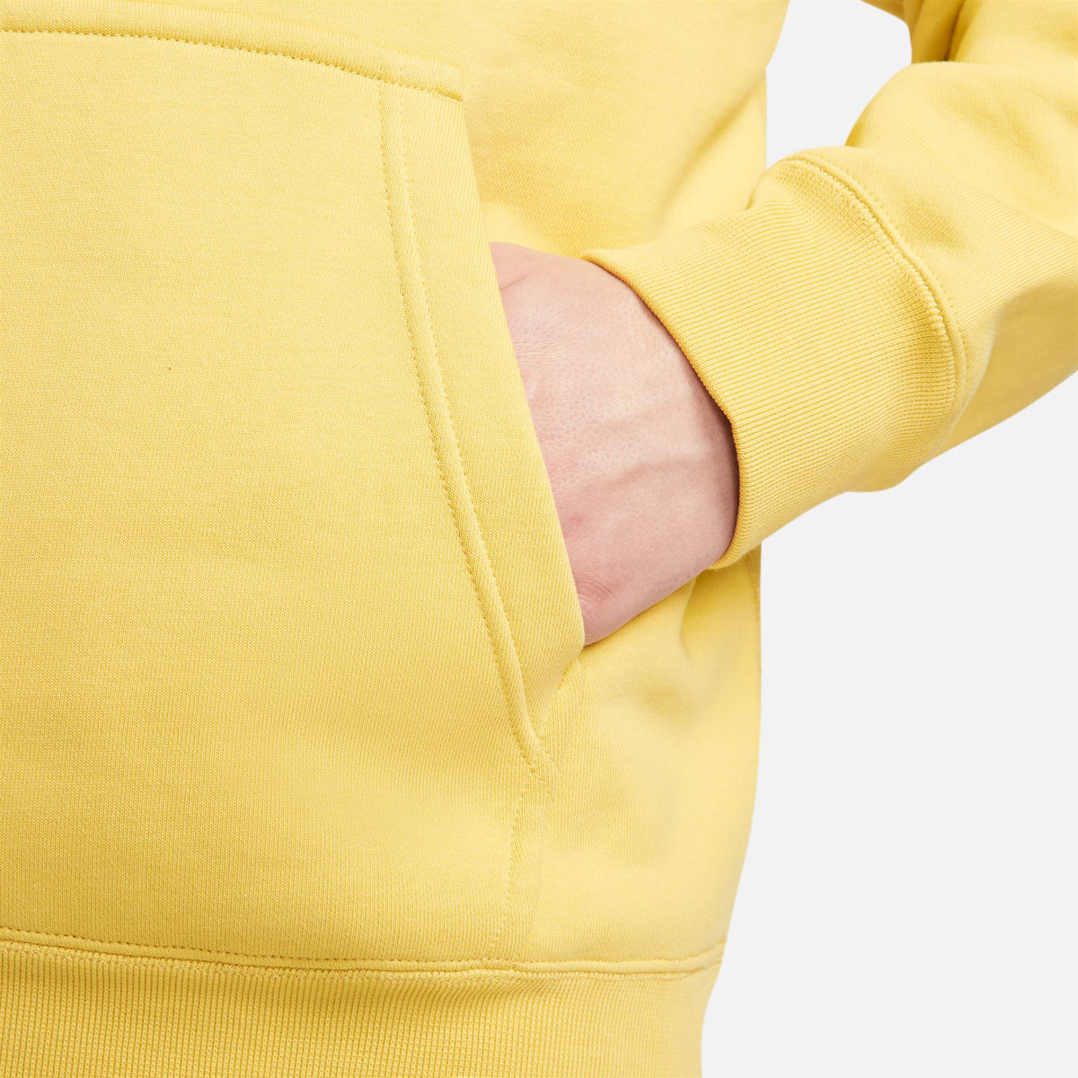 Nike Solo Swoosh Fleece Pullover Hoodie - Saturn Gold/White DX1355-700 