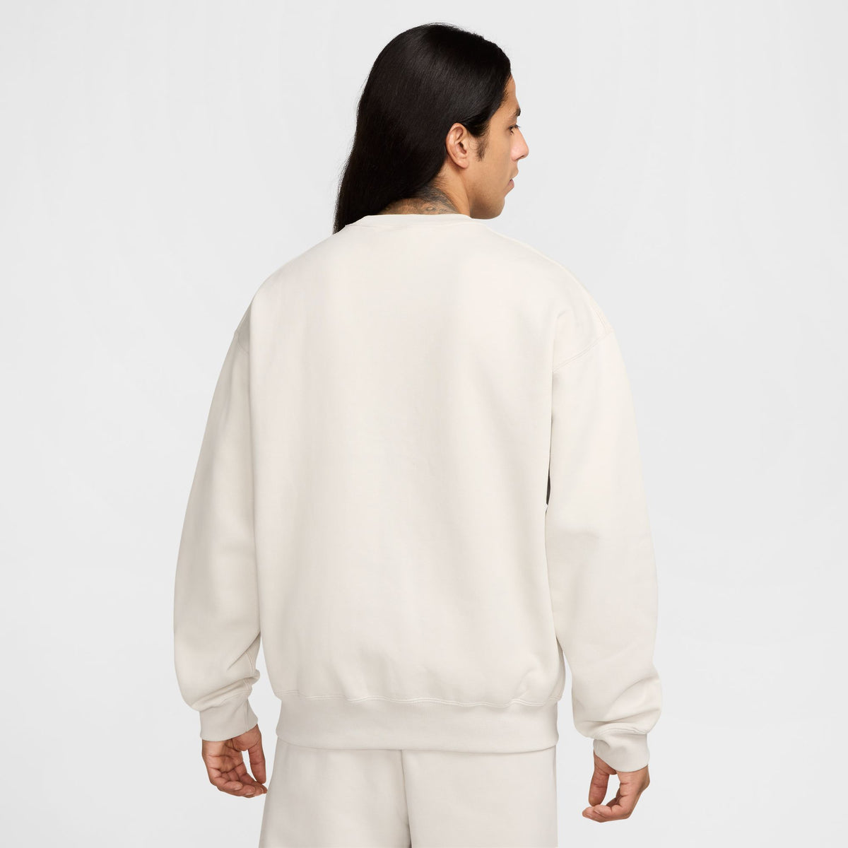 Nike Solo Swoosh Fleece Crew - Light Bone/White DX1361-072