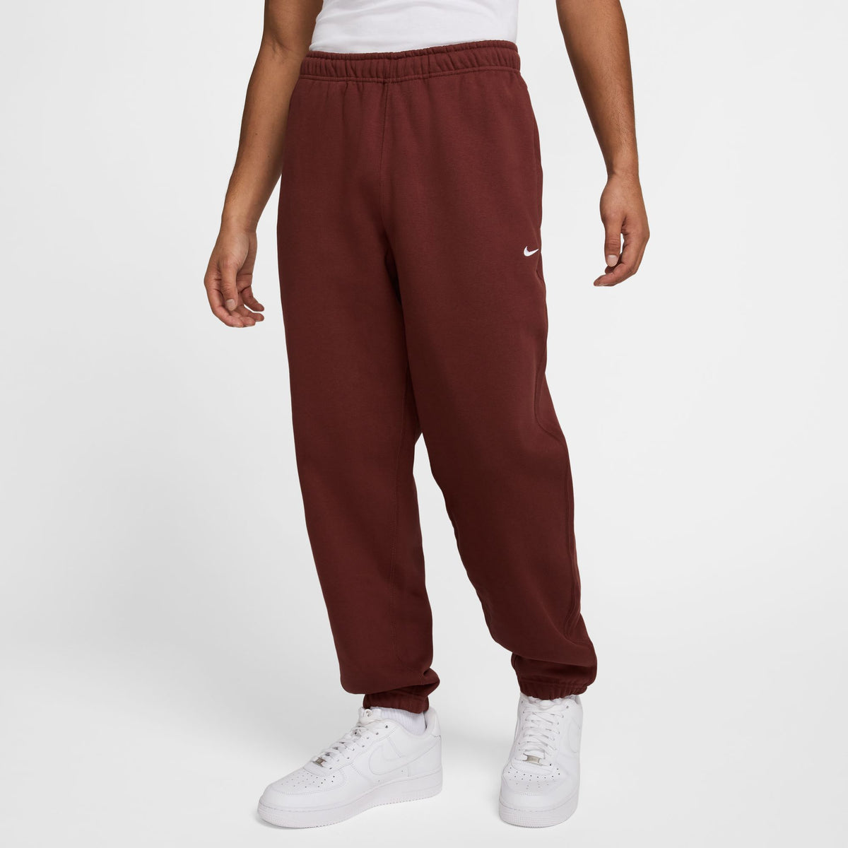 Nike Solo Swoosh Fleece Pants - Dark Pony/White