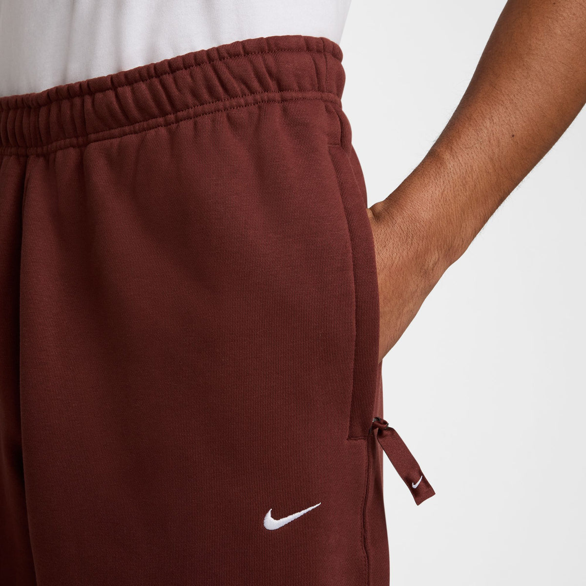 Nike Solo Swoosh Fleece Pants - Dark Pony/White