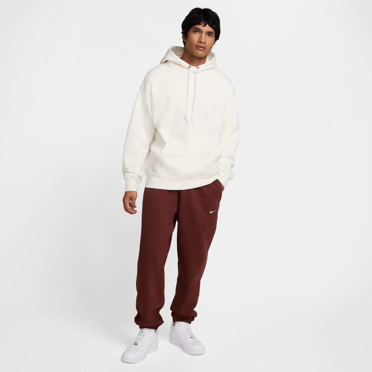 Nike Solo Swoosh Fleece Pants - Dark Pony/White