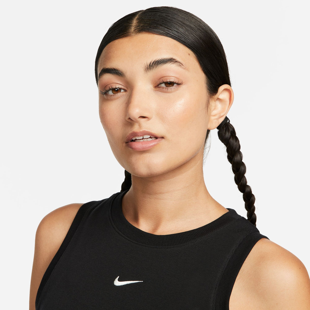 Nike W NSW Chill Knit Tight Cropped Mini-Rib Tank Top - Black FB8279-010