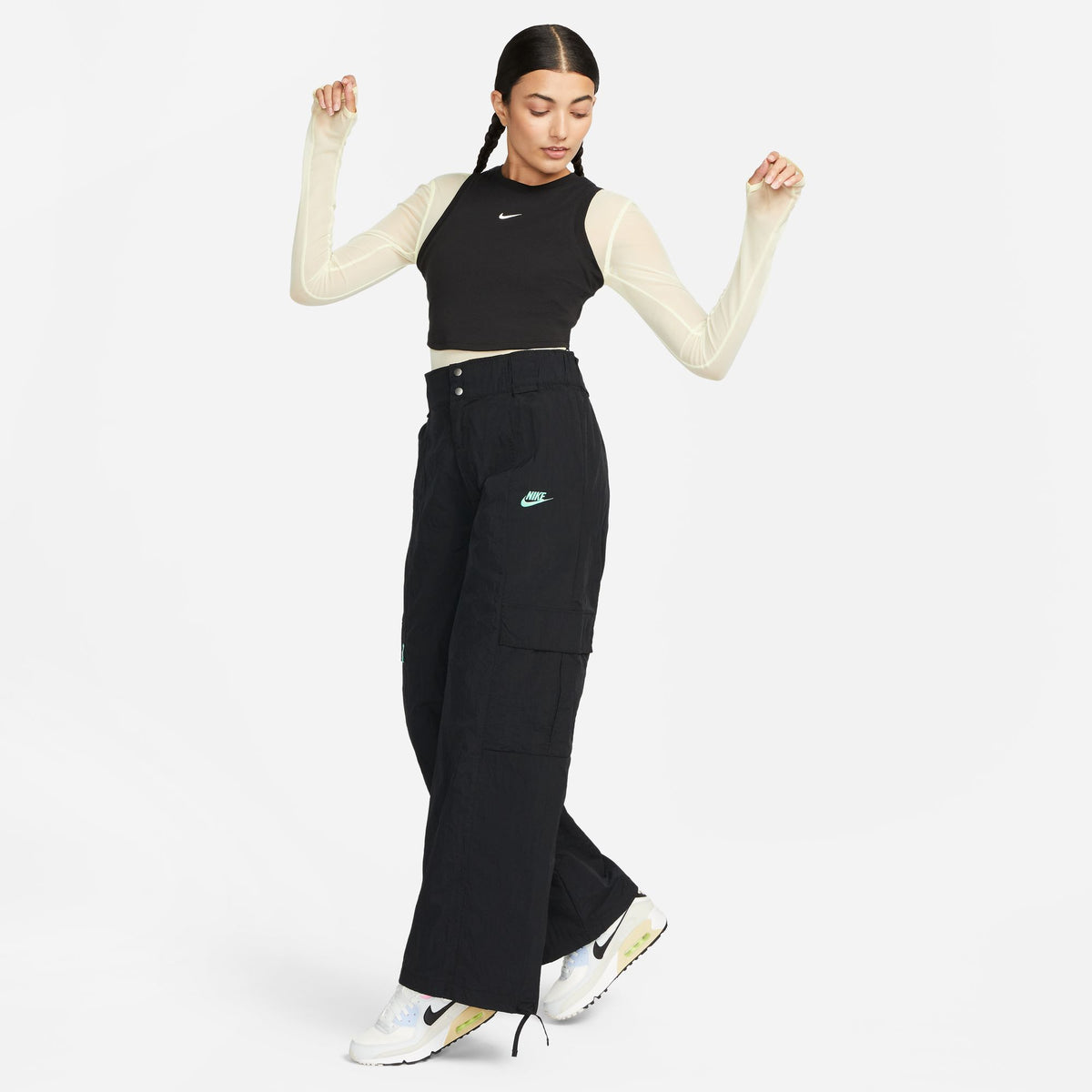 Nike W NSW Chill Knit Tight Cropped Mini-Rib Tank Top - Black FB8279-010