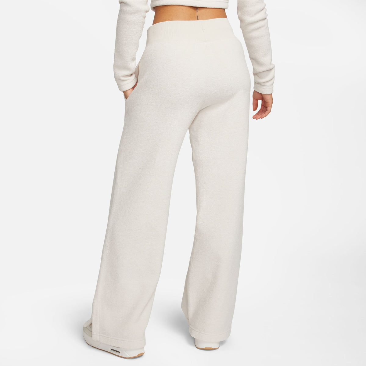 Nike W NSW Phoenix Plush High-Waisted Wide-leg Cozy Fleece Pants - Light Orewood Brown/Sail