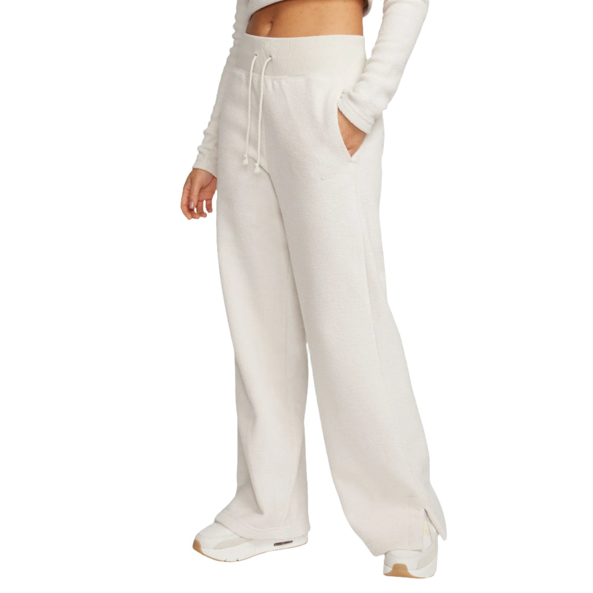 Nike W NSW Phoenix Plush High-Waisted Wide-leg Cozy Fleece Pants - Light Orewood Brown/Sail
