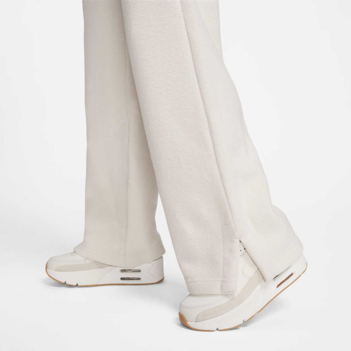Nike W NSW Phoenix Plush High-Waisted Wide-leg Cozy Fleece Pants - Light Orewood Brown/Sail