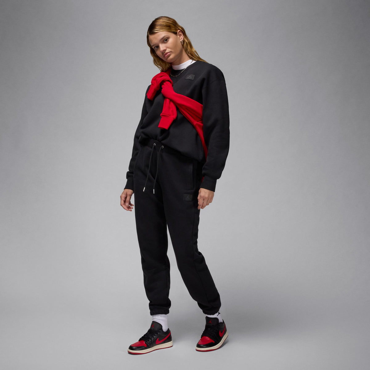 Nike W Jordan Flight Fleece Pants - Black/Dk Smoke Grey
