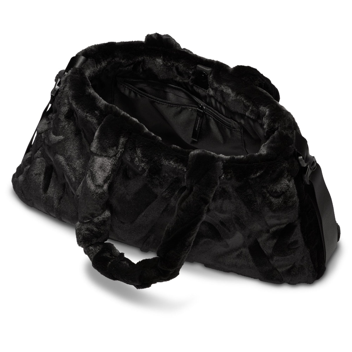 Nike NSW Faux Fur Tote (10L) - Black/Metallic Silver FZ1323-010