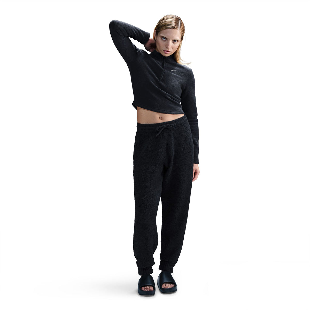 Nike W NSW Phoenix Boucle High-Waisted Oversized Knit Pants - Black FZ1703-010