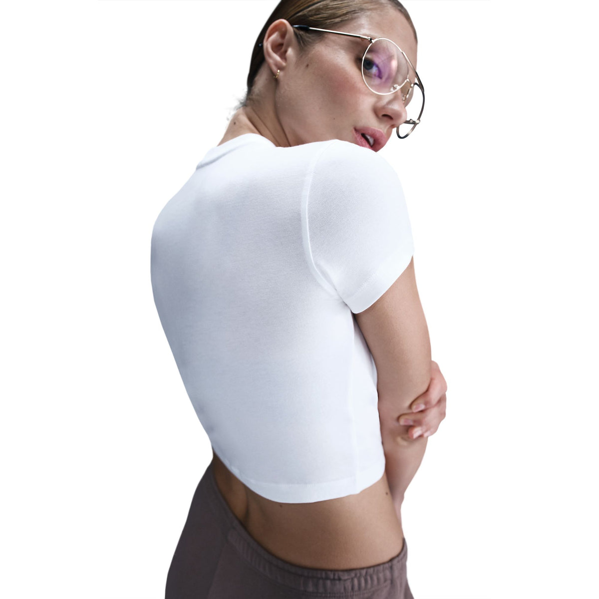 Nike W NSW Chill Knit Cropped T-Shirt White/White HF9538-100