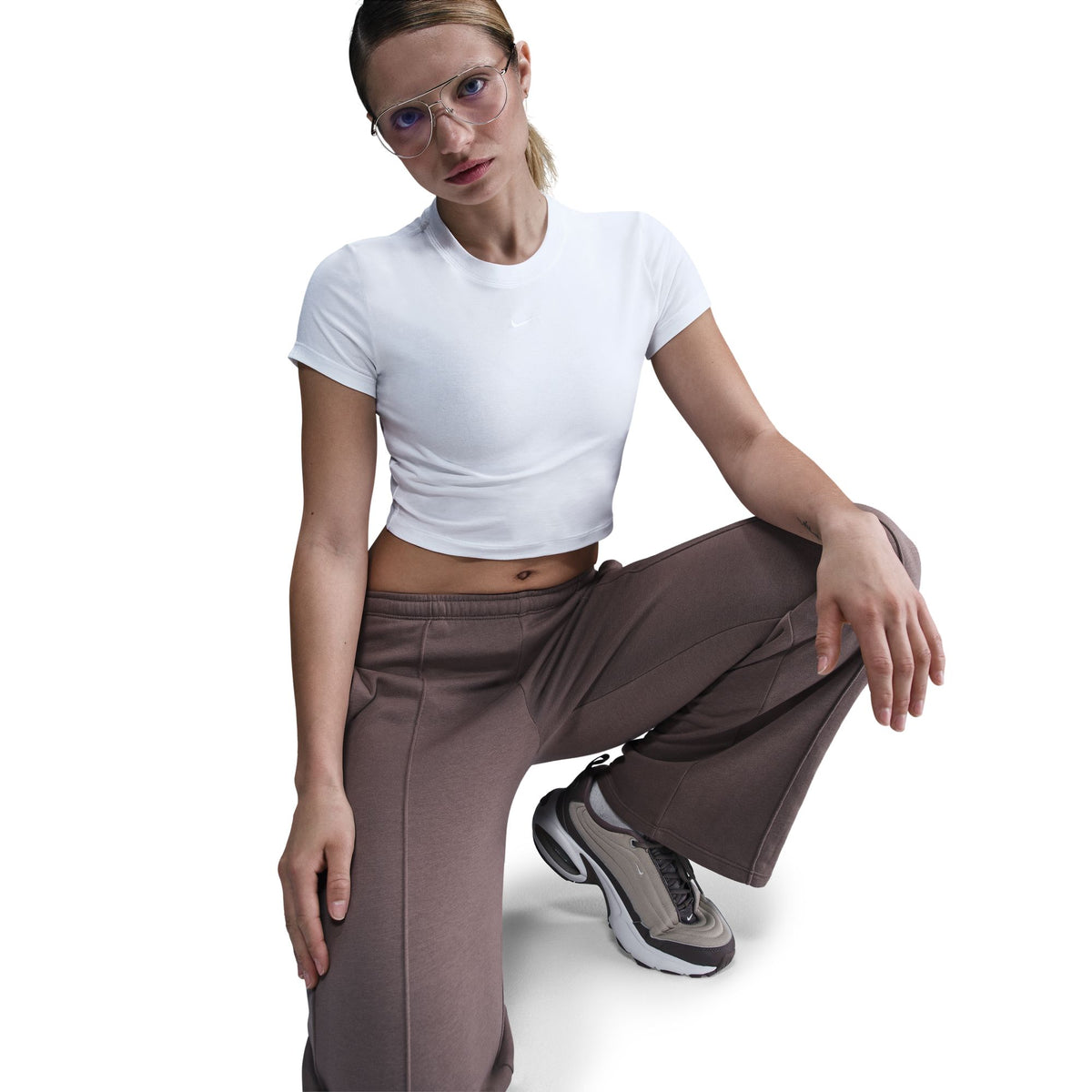 Nike W NSW Chill Knit Cropped T-Shirt White/White HF9538-100