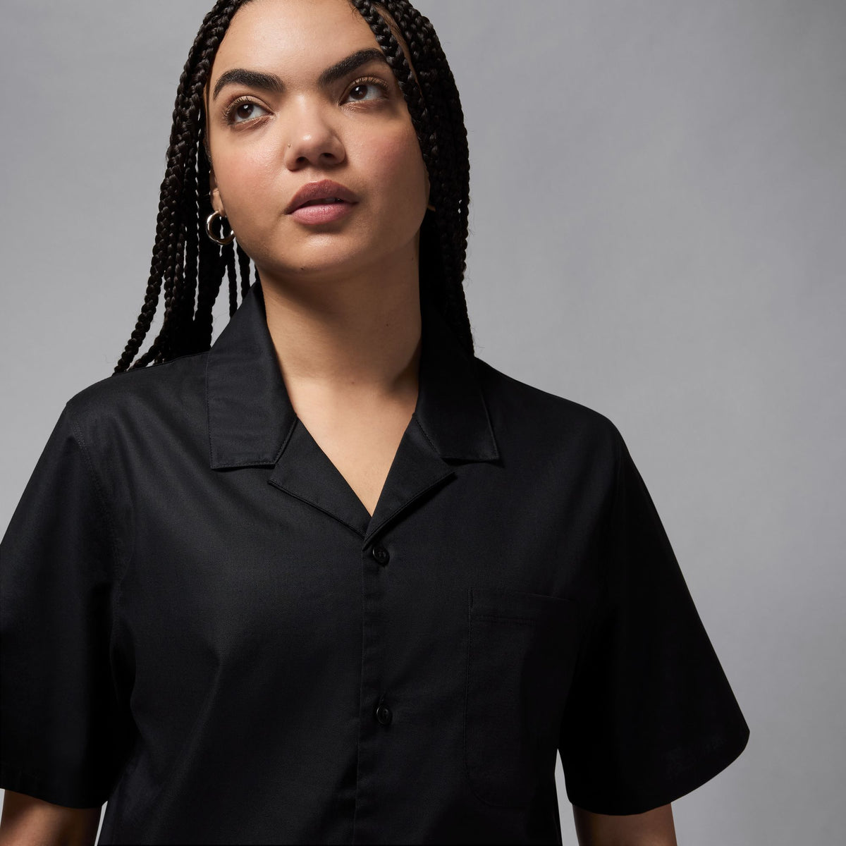 Nike W Short-Sleeve Woven Top - Black HJ0096-010