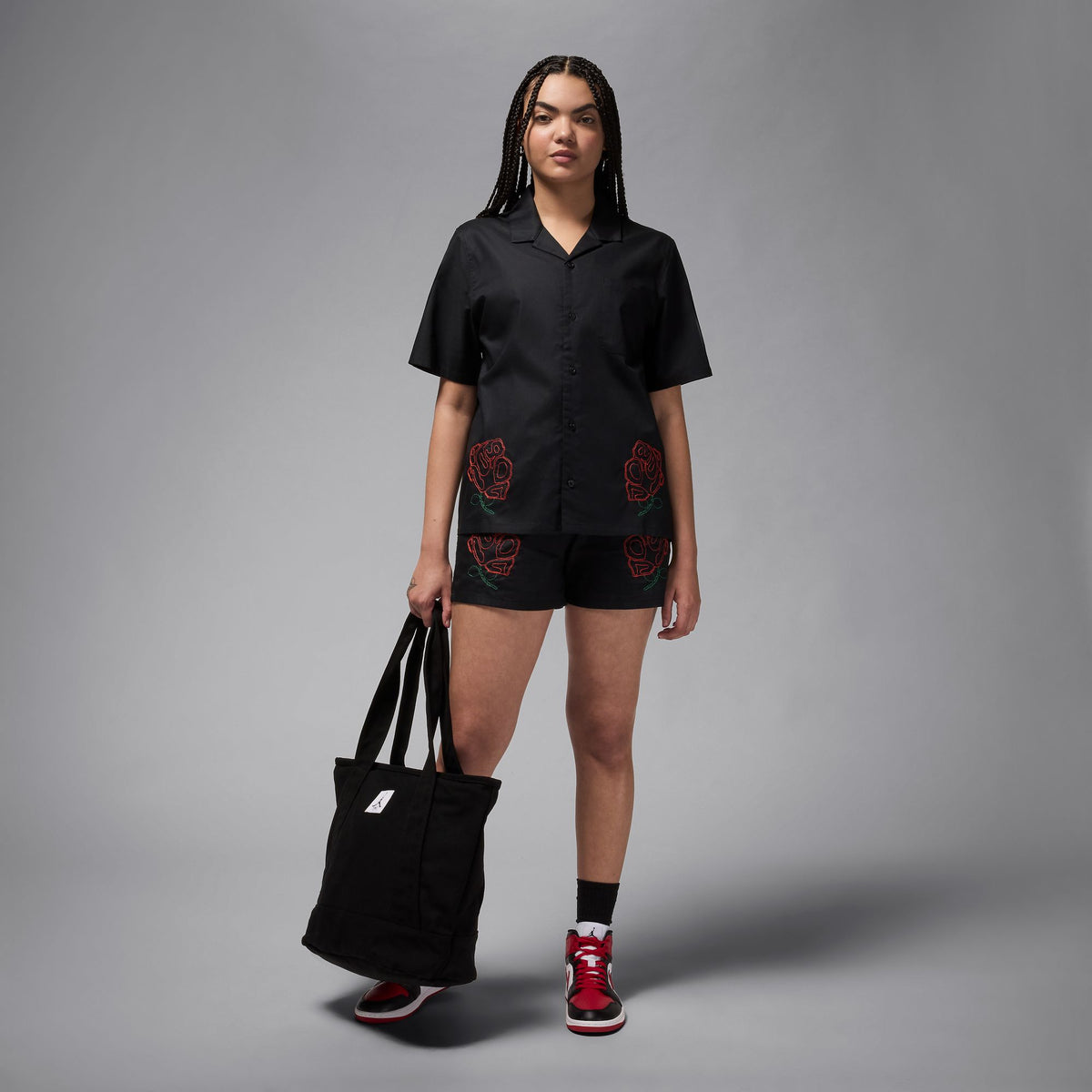 Nike W Short-Sleeve Woven Top - Black HJ0096-010