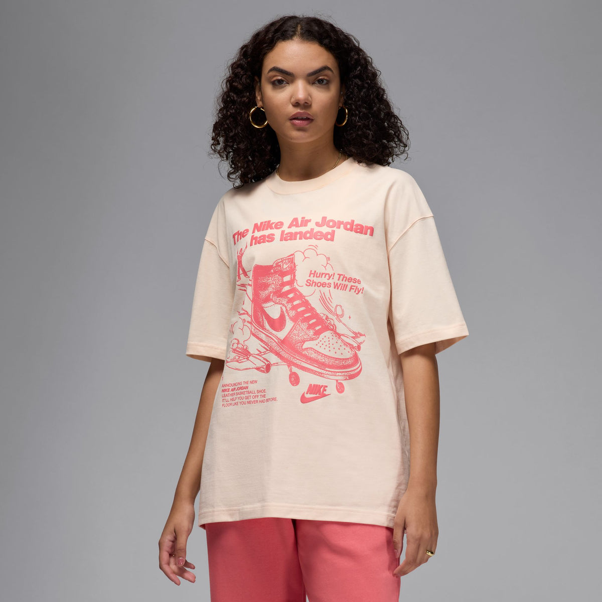 Nike W Oversized Graphic T-Shirt - Guava Ice HJ0136-838