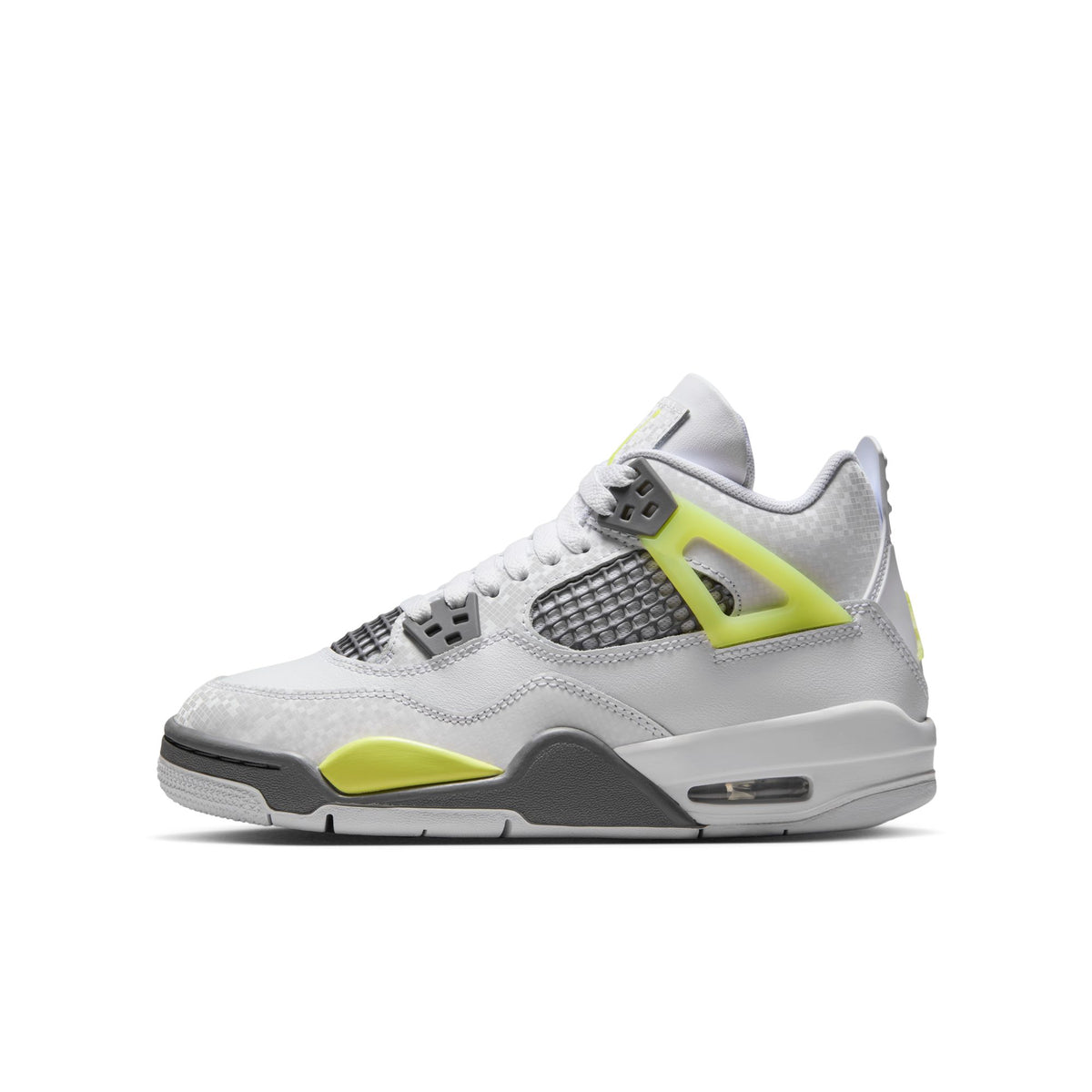 (GS) Air Jordan 4 Retro - White/Lt Lemon Twist/Lt Graphite HJ5990-100