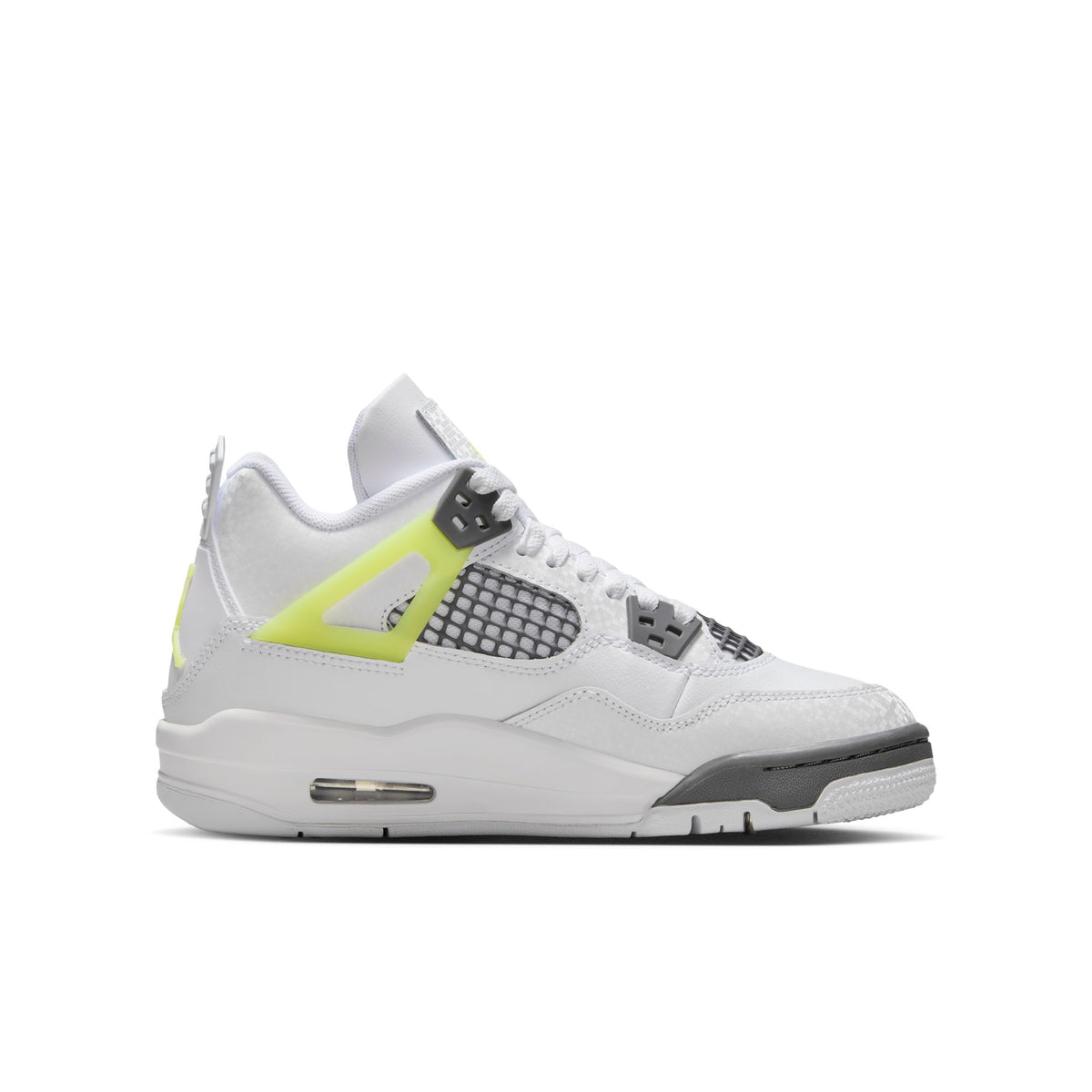 (GS) Air Jordan 4 Retro - White/Lt Lemon Twist/Lt Graphite HJ5990-100