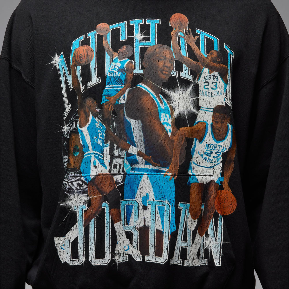 Jordan Flight Oversized Pullover Hoodie - Black/Dark Powder Blue HV0113-010