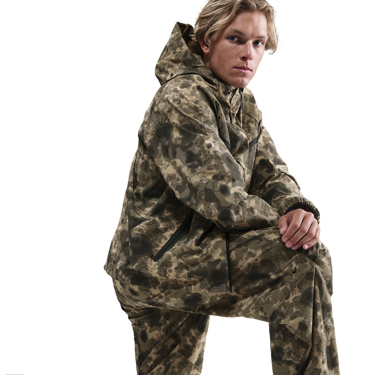 Nike Tech Fleece Dri-Fit Woven Camo Loose-Fit Pants - Neutral Olive/Black HV0972-210