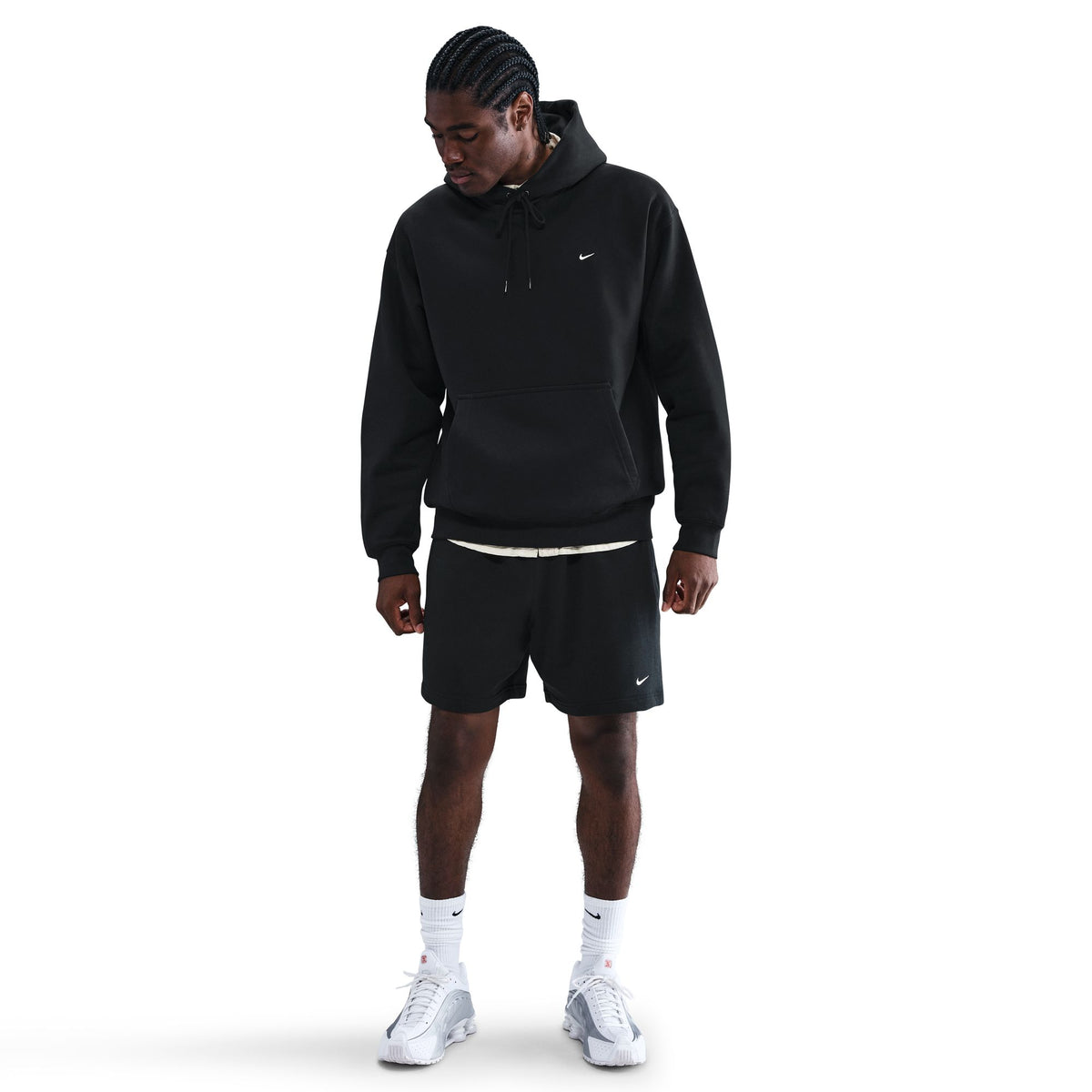 Nike Solo Swoosh Pullover Hoodie Black/White HV1082-010