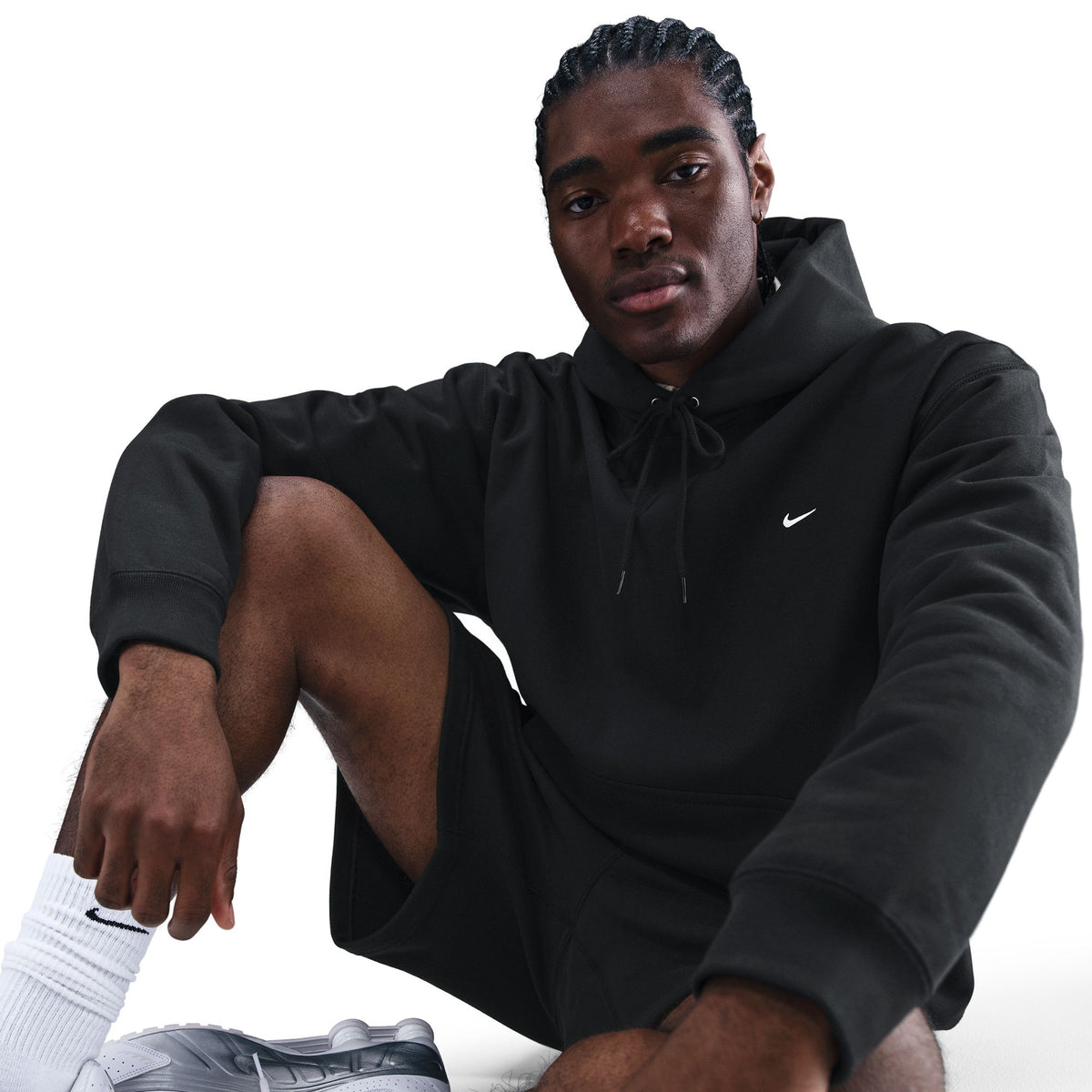 Nike Solo Swoosh Pullover Hoodie Black/White HV1082-010