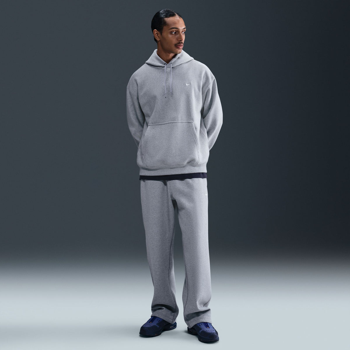 Solo Swoosh Pullover Hoodie Dk Grey Heather/Lt Smoke Grey/White HV1082-063