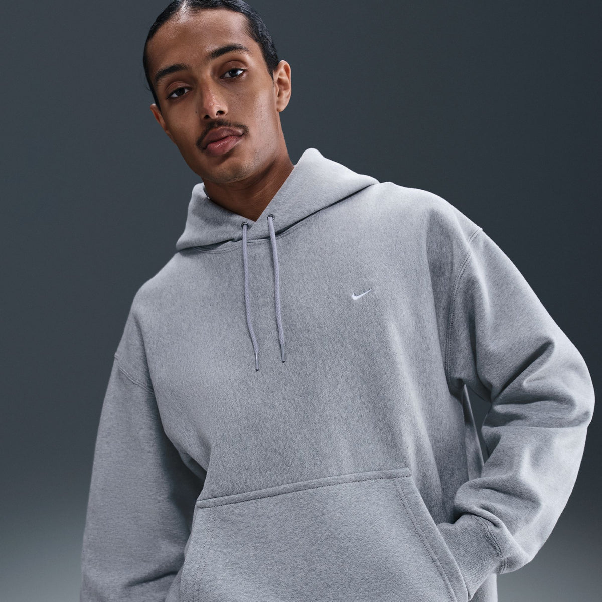 Solo Swoosh Pullover Hoodie Dk Grey Heather/Lt Smoke Grey/White HV1082-063